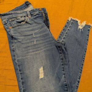 Lucky Brand Ava Blue Distressed Skinny Jeans